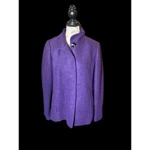 Lands’ End Women’s Purple Wool Coat – Size 4P (Petite)